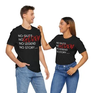 No GutS , No Glory Unisex Jersey Short Sleeve Tee, graphic T-shirt - Picture 1 of 7