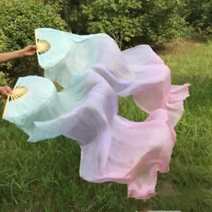 1 Pair(Left+Right) Belly Dance Fan Veil Bamboo Fan for New Arrival on Sale - Picture 1 of 48