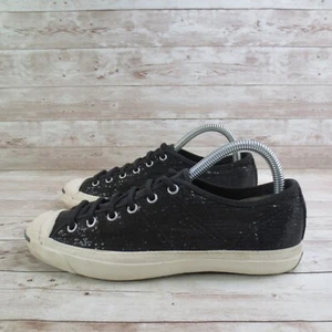 Converse Jack Purcell Shoes Womens Size 7 Black Low Top Lace Up Sequin * - Picture 1 of 13
