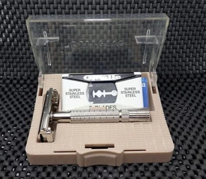 Set rasoio di sicurezza vintage 1957 Gillette punta svasata Super Speed DE C1 stupendo! - Foto 1 di 9