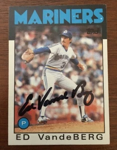 TARJETA DE BÉISBOL ED VANDEBERG 1986 TOPPS AUTOGRAFIADA FIRMADA AUTOMÁTICA 357 MARINERS - Imagen 1 de 1