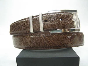 Hebilla de plata de ley 925 2 bucles con cinturón de chabolas genuino de 30 mm EE. UU. - Imagen 1 de 9