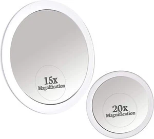 Juego de espejos de aumento MIRRORVANA 20X y 15X con 3 ventosas cada uno - Compacto... - Imagen 1 de 7