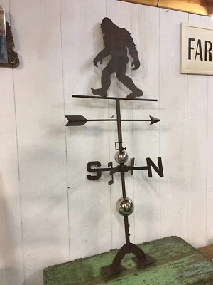 LG Metal 51" Sasquatch Weathervane Huge Yeti Mythical Arrow Bigfoot Lake House - Image 1 of 4