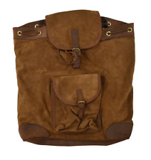 Ralph Lauren Purple Label Vintage Brown Suede Leather Backpack Rucksack New