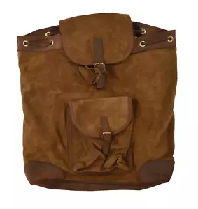 Ralph Lauren Purple Label Vintage Braun Wildleder Leder Rucksack Backpack Neu - Bild 1 von 3