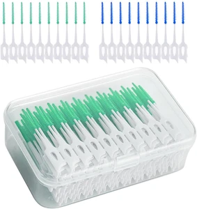 Scovolini Interdentali Silicone 200pz Spazzolini Denti Famiglia Igiene Orale - Foto 1 di 12