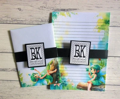 Letter Writing Set, Fairy Butterfly Dreaming Letter Stationery Set, Personalised - image 1 of 4