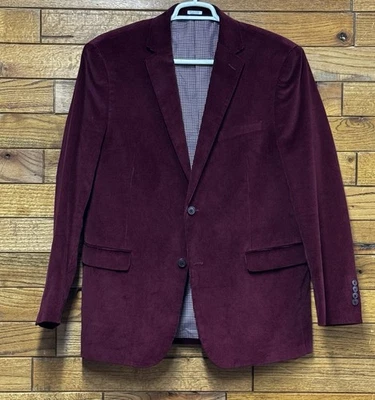 Saddlebred Men's Burgundy Red Heritage Cotton Corduroy Blazer Size 44L Jacket - Image 1 of 4