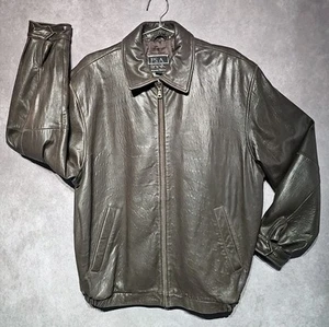 Jos A Bank Signature Collection Lederjacke Herren Large braun weich Reißverschluss - Bild 1 von 10