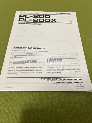 Pioneer PL200/PL200x instruction manual - Immagine 1 di 3