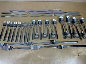 34 pc. Gourmet Settings Non-stop GS Silverware Flatware / Unique Designs - Picture 1 of 7
