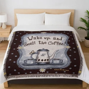 Manta 50 x 60 de Barbara Ann McKinney manta de tapiz temática de café - Imagen 1 de 6