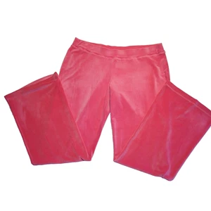 Juicy Couture Women's Spellout Bling Size L Velour Track Pants Hot Pink NWT - Picture 1 of 11