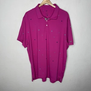 Nike Dri-Fit Player Heritage Pink Polo Shirt Men’s XXL Golf AOP Stretch Preppy - Picture 1 of 9