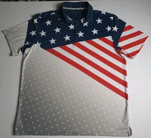 Walter Hagen X-LARGE (XL) Mens Shirt Polo 11 USA Flag Print XL - Picture 1 of 14