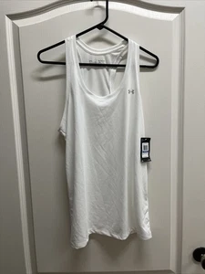 Under Armour Women's Tank Top Athletic White Size XL New With Tags Heatgear - Picture 1 of 14