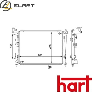 RADIATOR ENGINE COOLING 611 900 FOR HYUNDAI i30ELANTRAIV KIA PROCEE'D 1.4L 4cyl - Picture 1 of 8
