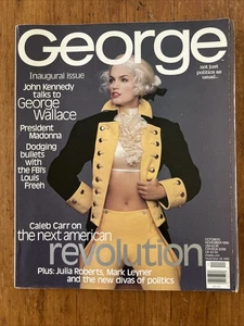 GEORGE Magazine INAUGURAL Issue #1 Oct/Nov 1995 JFK Jr., CINDY CRAWFORD Cover - Picture 1 of 3