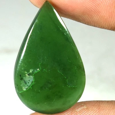 Piedras preciosas sueltas cabujón pera jade verde 100 % natural 17,40 quilates 18 x 29 x 04 mm Foto 1 de 3