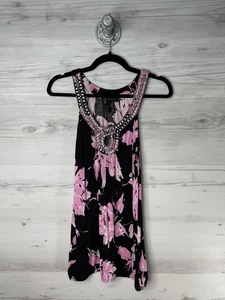 INC International Concepts Shirt Damen Large schwarz pink Blumen mit Schmucksteinen Tank Top - Bild 1 von 8
