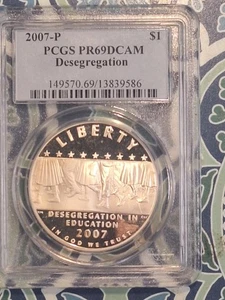 2007-P Desegregation Commemorative Dollar PCGS PR69DCAM - Picture 1 of 4
