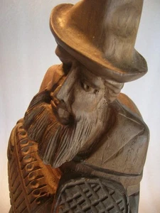 Vintage Handcarved Wood Old Man Statue - Picture 1 of 1