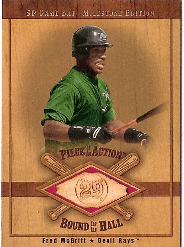FRED MCGRIFF 01 SP MILESTON EDITION PIECE OF ACTION BOUND FOR HALL GAME USED BAT - Image 1 of 1