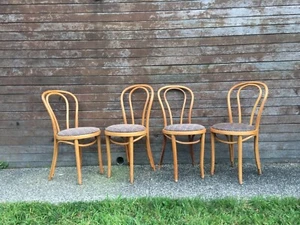 Genuine Thonet no. 18 Viennese coffeehaus chairs upholstered x4 - Picture 1 of 12