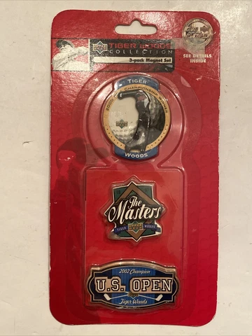 Tiger Woods Magnet Set The Masters Collection 3 Piece Upper Deck PGA - Sealed Cover