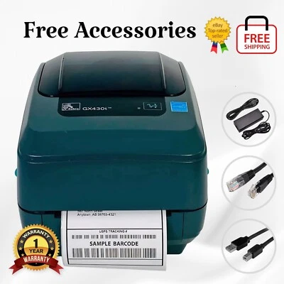 Zebra GX430T Thermal Transfer Barcode Printer 300 dpi USB LAN 1 YR WARRANTY - Image 1 of 4
