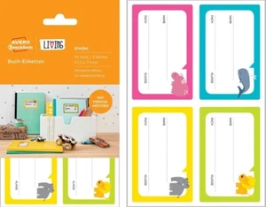 Avery 16 Étiquettes De Nom Pour Enfants Autocollants Étiquettes Ménagères - Afbeelding 1 van 6