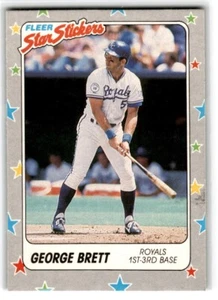 1988 Fleer Star Stickers George Brett Kansas City Royals #30 - Picture 1 of 2