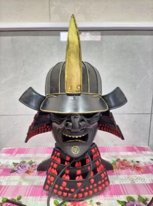 Japanese Vintage Samurai Armor Helmet Cosplay Wearable Visor Armor Warrior Mask - Picture 1 of 3