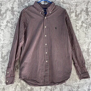 Polo Ralph Lauren Shirt Mens XL 17 Blue Classic Fit Long Sleeve Tartan Preppy - Picture 1 of 15