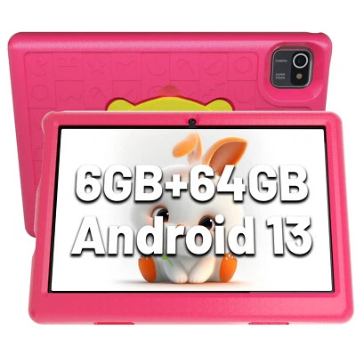 Tablet Kids 10 inch Android 12 5000mAh 6GB+64GB Quad Core Bluetooth WIFI Pink - Image 1 of 4