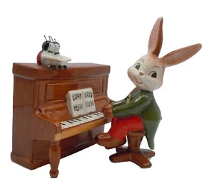 Goebel Capilla de Conejos - Conejo al Piano (Caja de Música) Altura 13 cm - Imagen 1 de 5