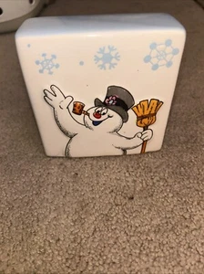 Rae Dunn Frosty der Schneemann Keramik Tischplatte Block Dekor 4 Zoll - Bild 1 von 3