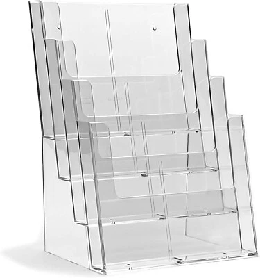 2x Taymar® Prospekthalter 4C230 mit 4 Fächern für DIN A4-Formate, Doppelpack