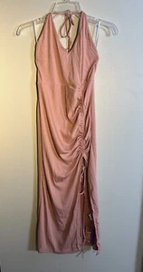SHEIN Dress Womens Medium Backless V Neck Slit Maxi Cocktail Party NWT - Picture 1 of 18