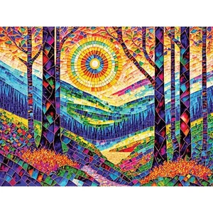 RoseArt - Stained Glass - The Sun Shines on Dreamland - 300 Piece Adult Jigsa... - Picture 1 of 4