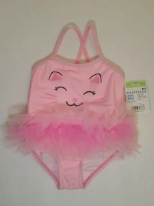 Healthtex Baby Girl Kitty one-pc Pink Tutu Swimwsuit Bathing Suit Swimwear 3-6M - Picture 1 of 8