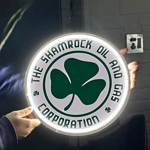 The Shamrock Oil Gas Corporation Neon Sign Vintage Design for Classic Decor K1 - Picture 1 of 7