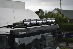 Barra de techo + LED al ras + puntos jumbo x6 para adaptarse a Volvo FM 5 Globetrotter 21+ - NEGRA - Imagen 1 de 7
