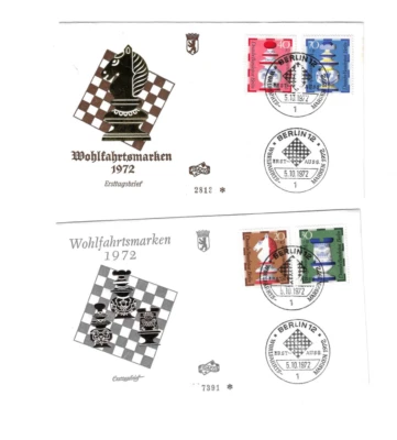 GERMANY (Berlin) 1972 FDC Mi 435-438 - Chess - Image 1 of 2