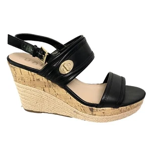 Unisa Wedge 8.5 Josie Black Cork Espadrille Heels - Picture 1 of 9