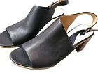 Franco Sarto Womens Black Square Heel Open Toe Sandals Heels Shoes Size 8.5
