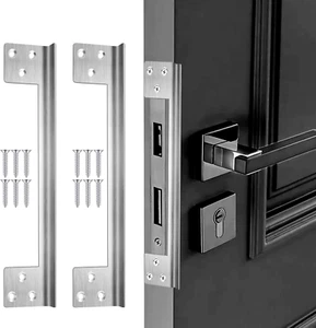 2Pack Door Latch Guard Plates,Outswing Door Security Protector Cover,Stainless - Picture 1 of 12