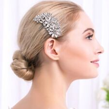 Wedding Bridal Hair Comb Silver. Crystal Bridal Hair Comb