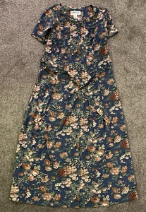 Orvis Dress Women's Size 10 Multicolor Floral Button Front Midi Vintage Modest - Picture 1 of 6